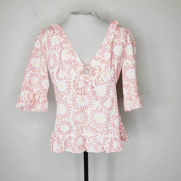 TOMMY HILFIGER 100% Cotton Boho Retro Blouse - Picture 3 of 11